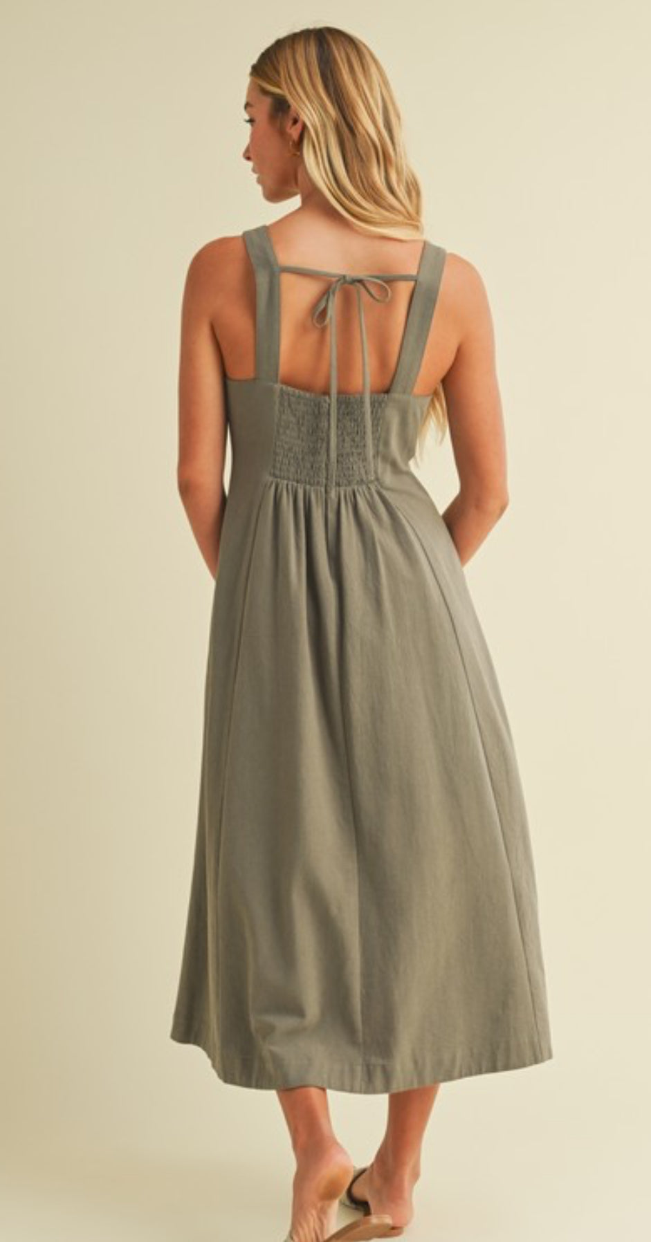 Pintuck Front Sleeveless Dress