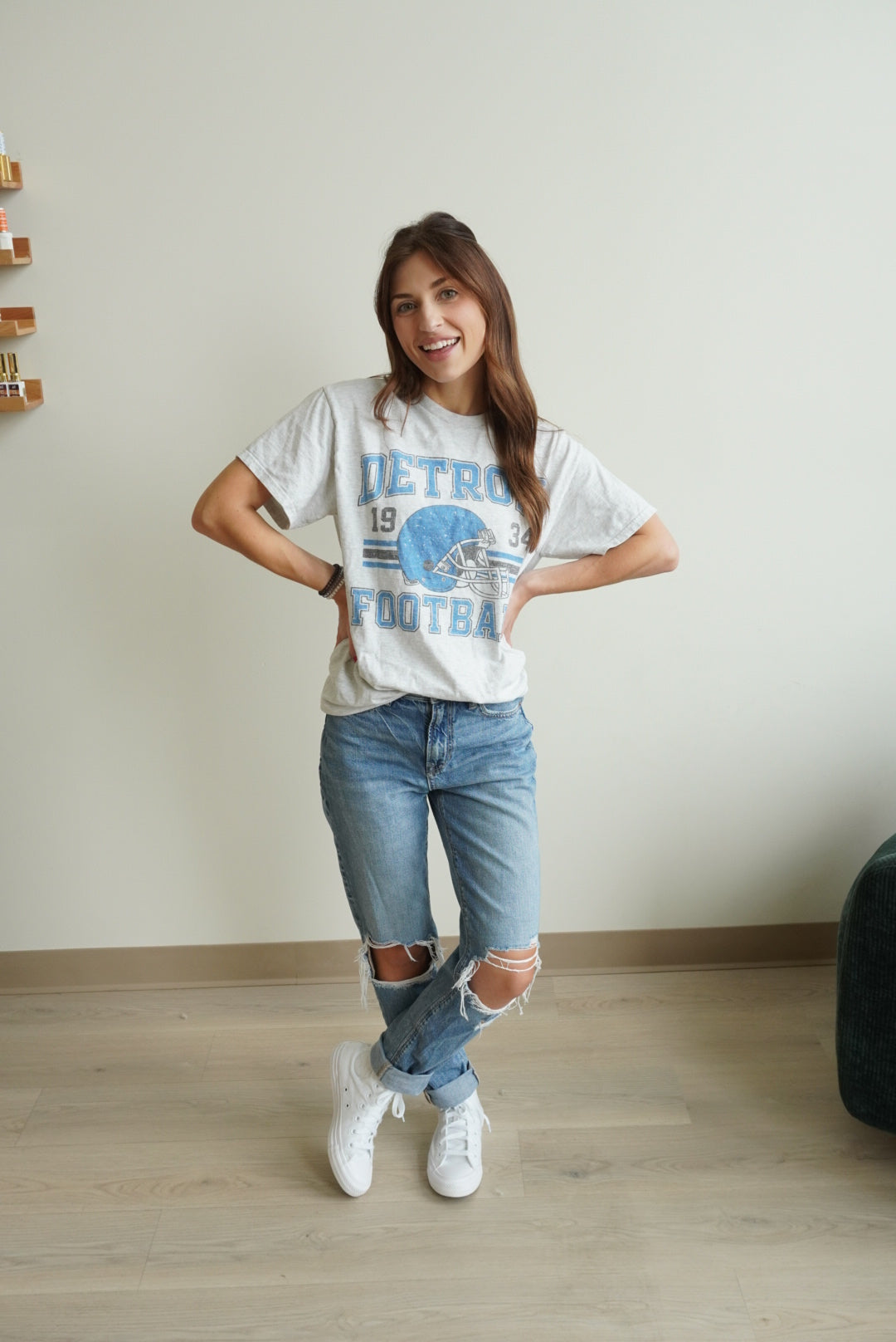 Detroit Football Oversized Tee