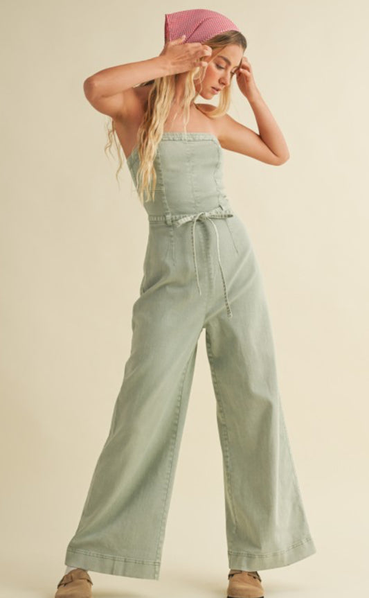 Strapless Denim Jumpsuit