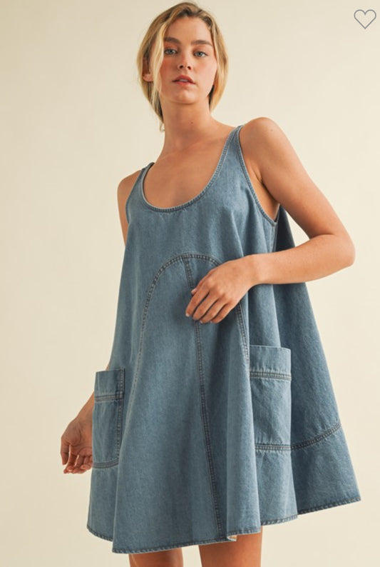 Side Pocket Sleeveless Dress
